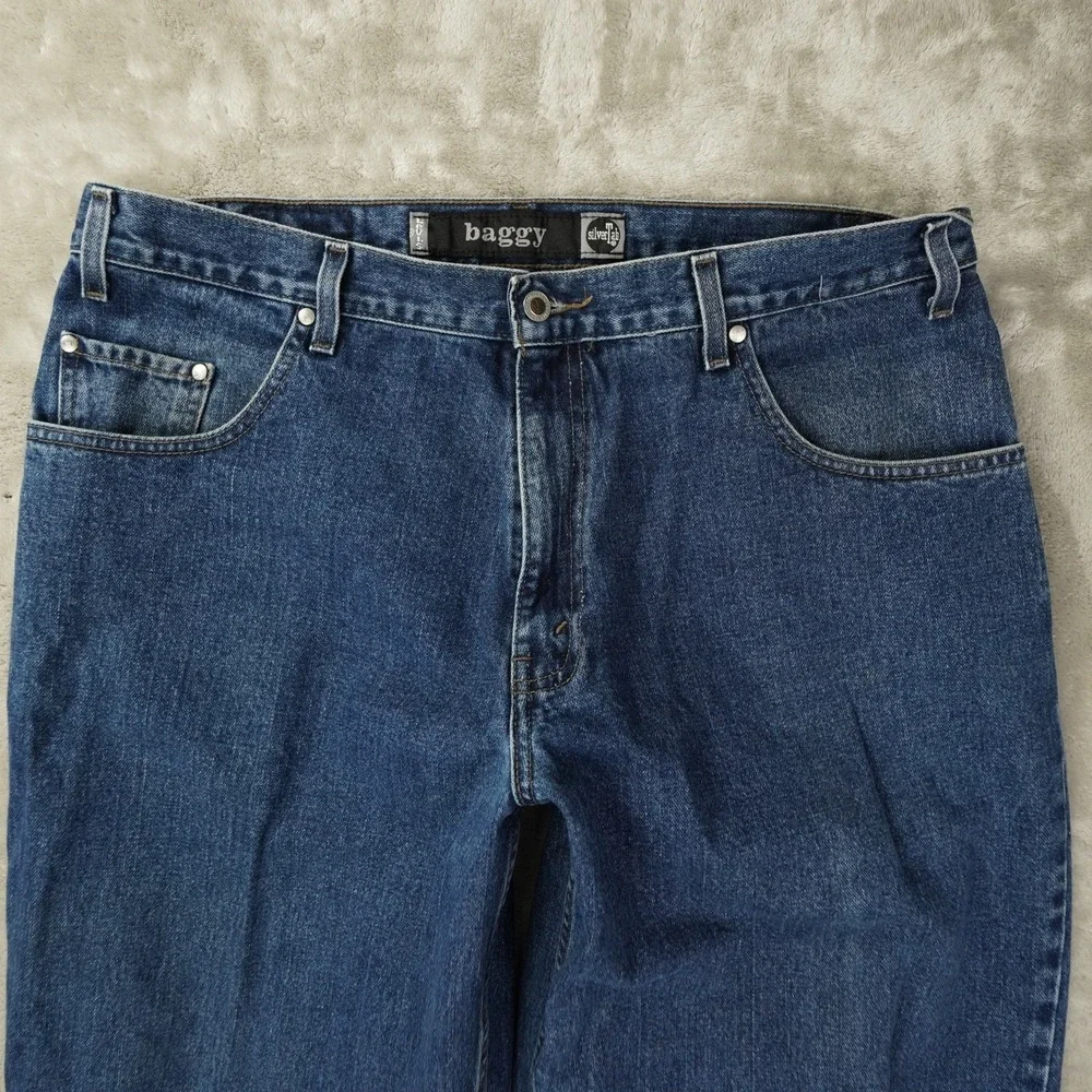 Levi's Vintage 1999 Silvertab Jeans Baggy Men's 38x31 Blue Dark Wash Streetwear